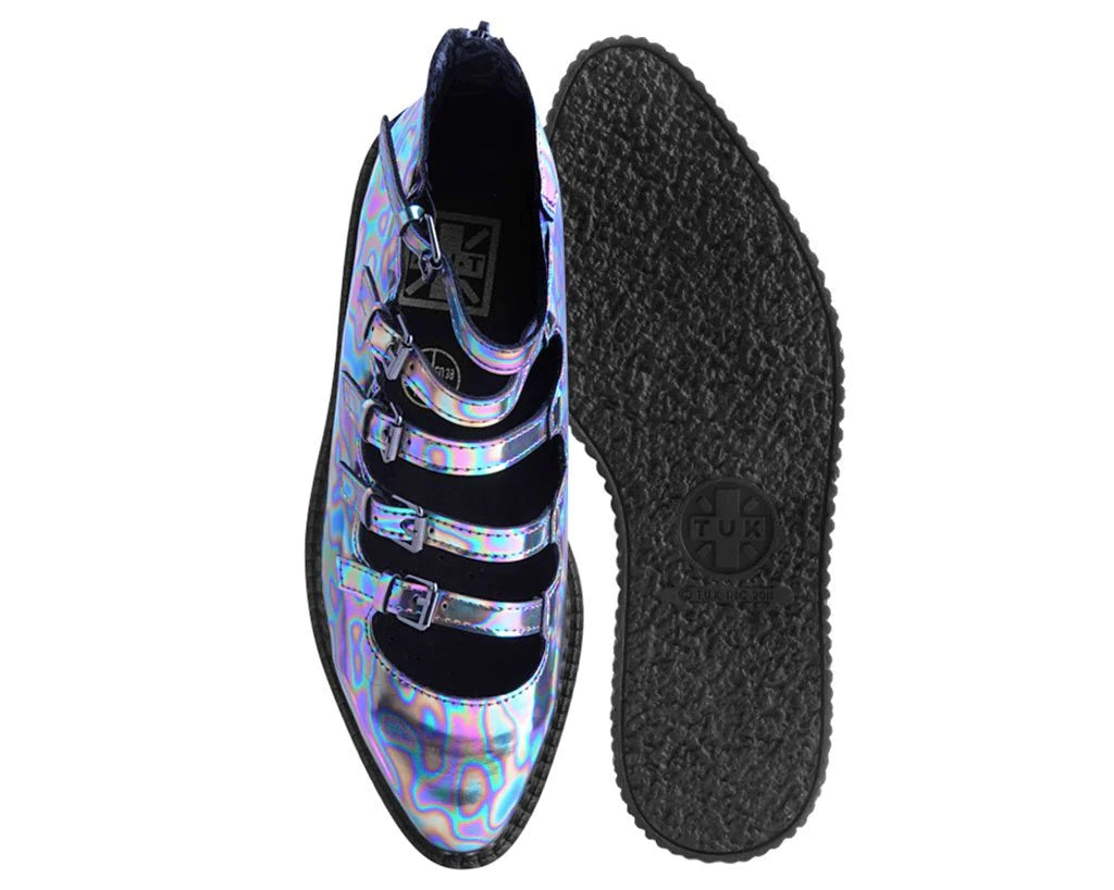 Chrome Oil Slick 5-Strap Pointed Mary Jane Creeper – T.U.K. Footwear Outlet