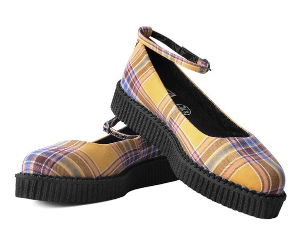 Yellow Plaid Pointed Ballet Creeper