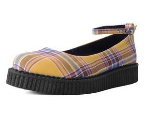 Yellow Plaid Pointed Ballet Creeper