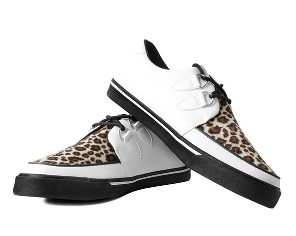 White TUKskin™ & Leopard D-Ring VLK Sneaker