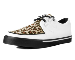 White TUKskin™ & Leopard D-Ring VLK Sneaker