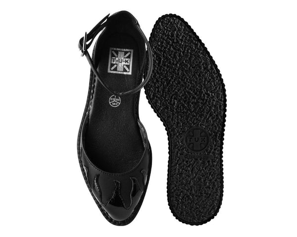 Black & Patent Flame Sandal