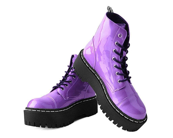 Purple Metallic 7-Eye Double Decker Boot