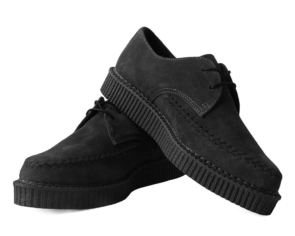  Black Suede X-Stitch Pointed Creeper