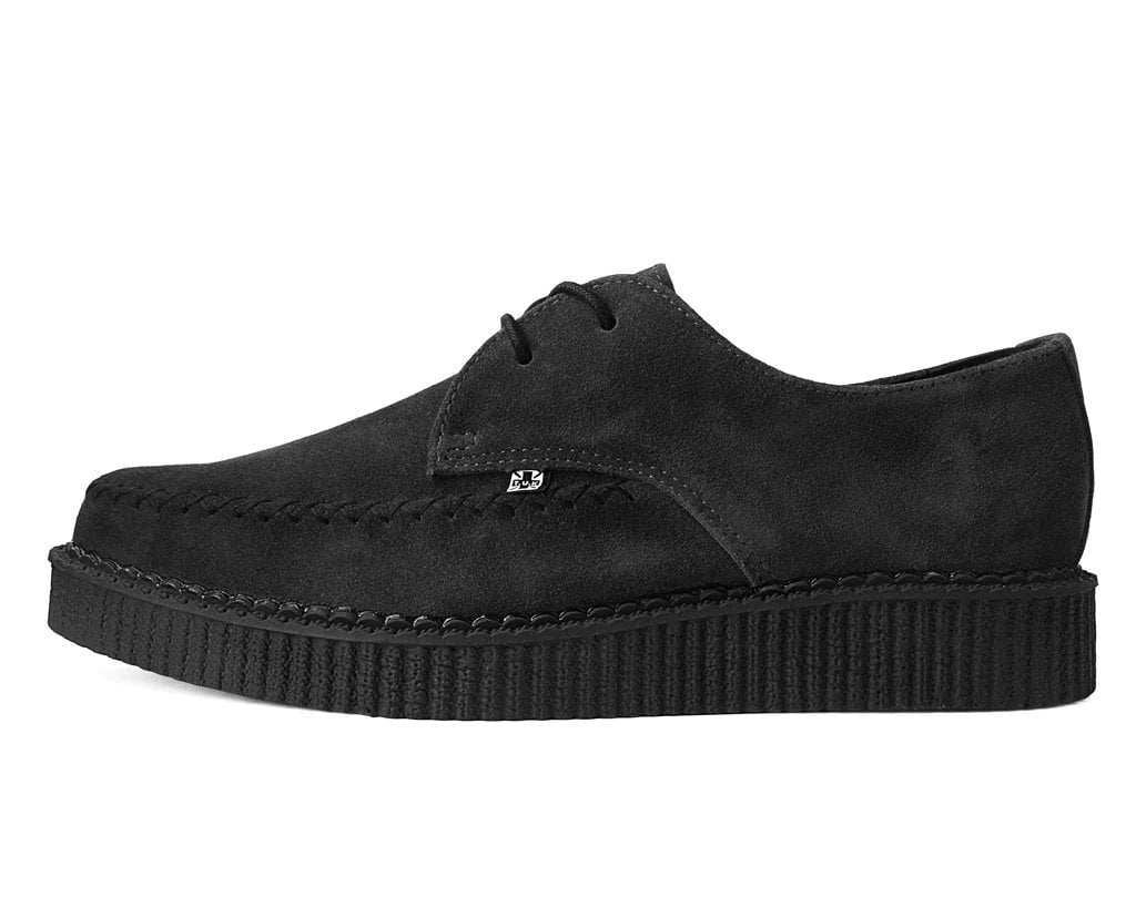 Black Suede X Stitch Pointed Creeper US Mens 3 Womens 5 Black Suede