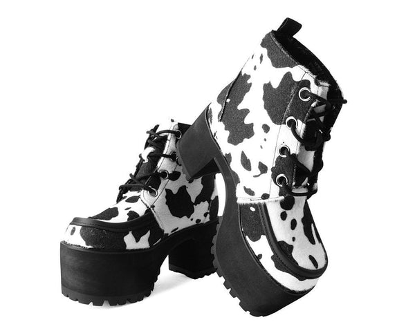Black & White Cow Print Nosebleed Boot