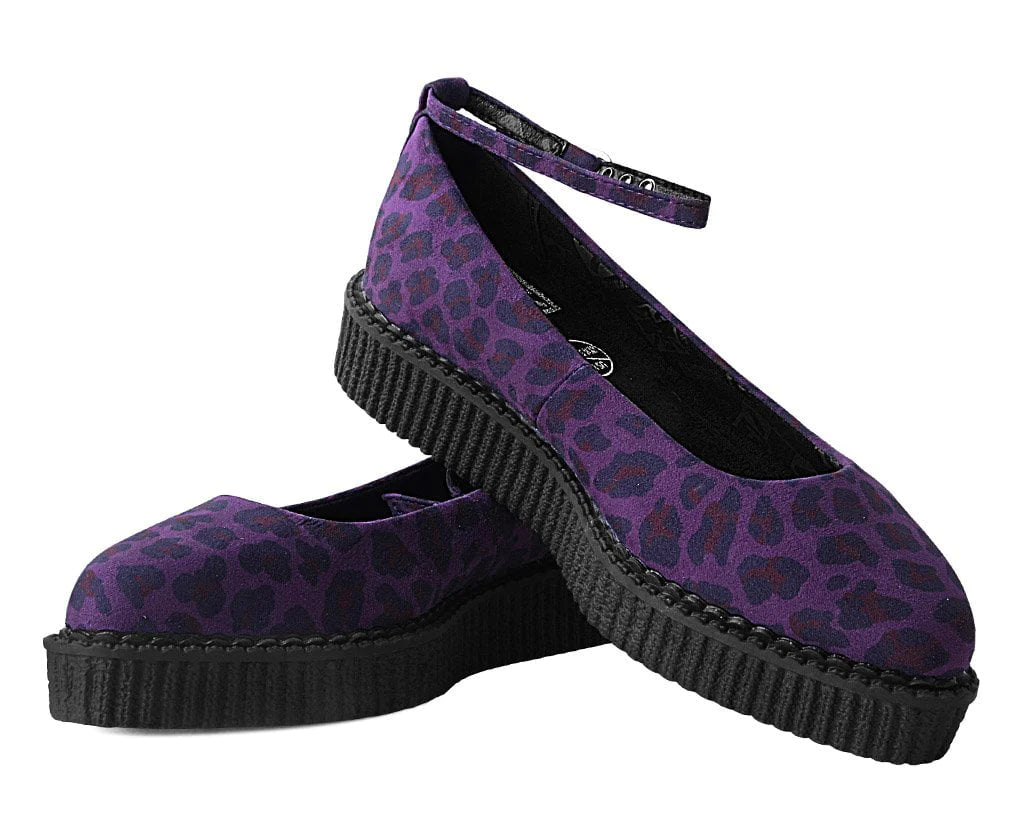 Purple Leopard Pointed Ballet Creeper