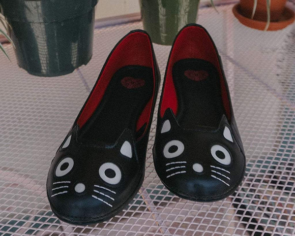 Black Nappa PU Kitty Flat – T.U.K. Footwear Outlet