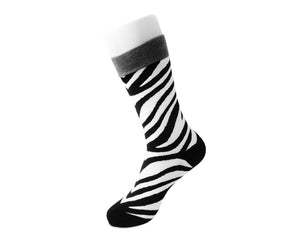 Grey Stripe Zebra Crew Sock