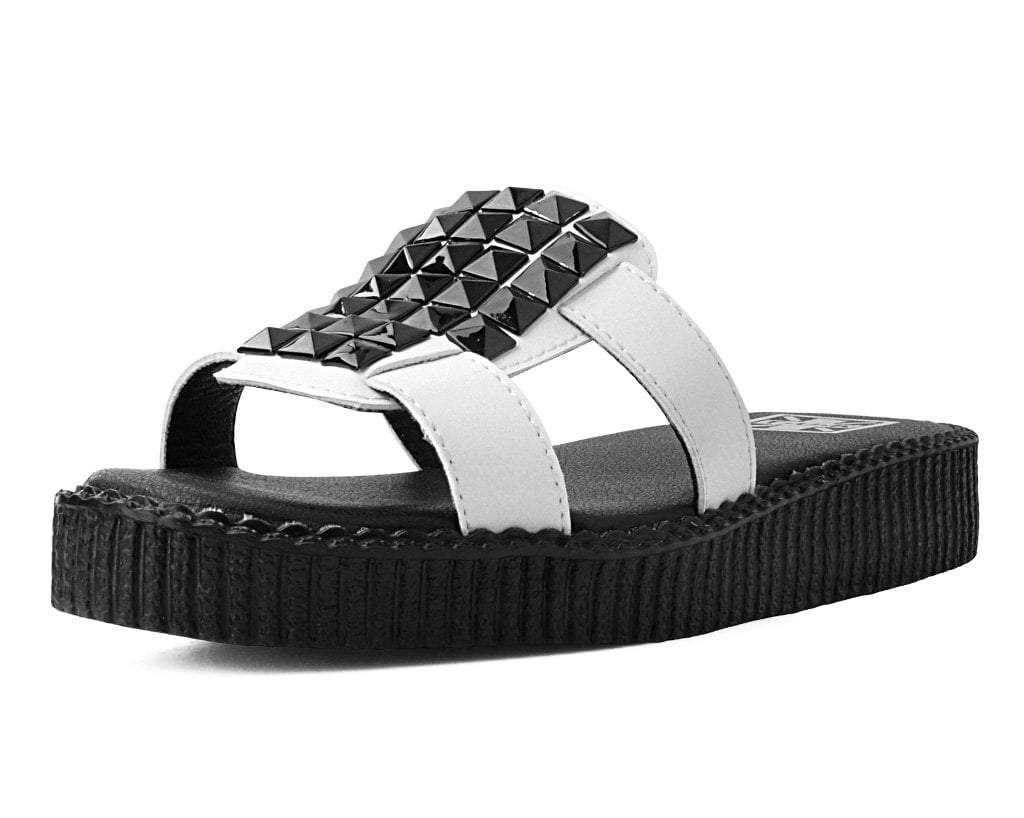 White TUKskin™  Studded Mule Sandal