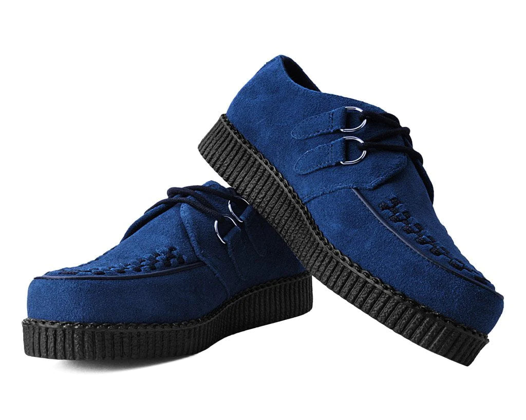 Navy Cow Suede Viva Low D-Ring Interlace Creeper