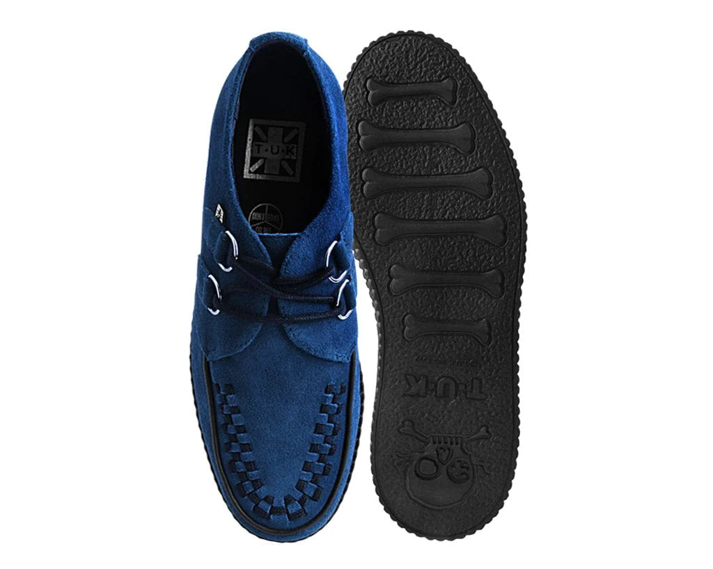 Navy Cow Suede Viva Low D-Ring Interlace Creeper
