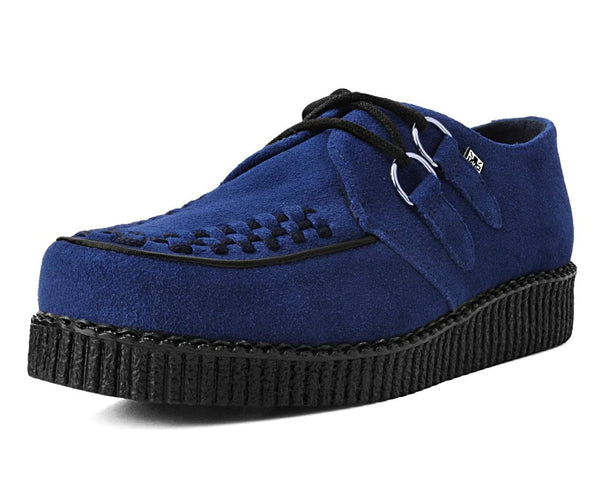 Navy Cow Suede Viva Low D-Ring Interlace Creeper