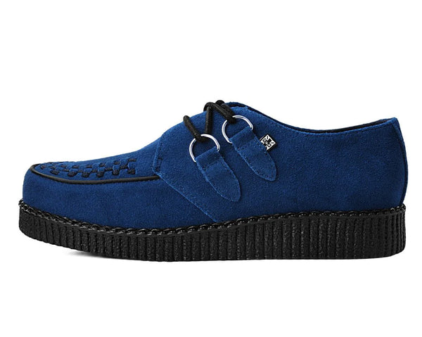 Navy Cow Suede Viva Low D-Ring Interlace Creeper