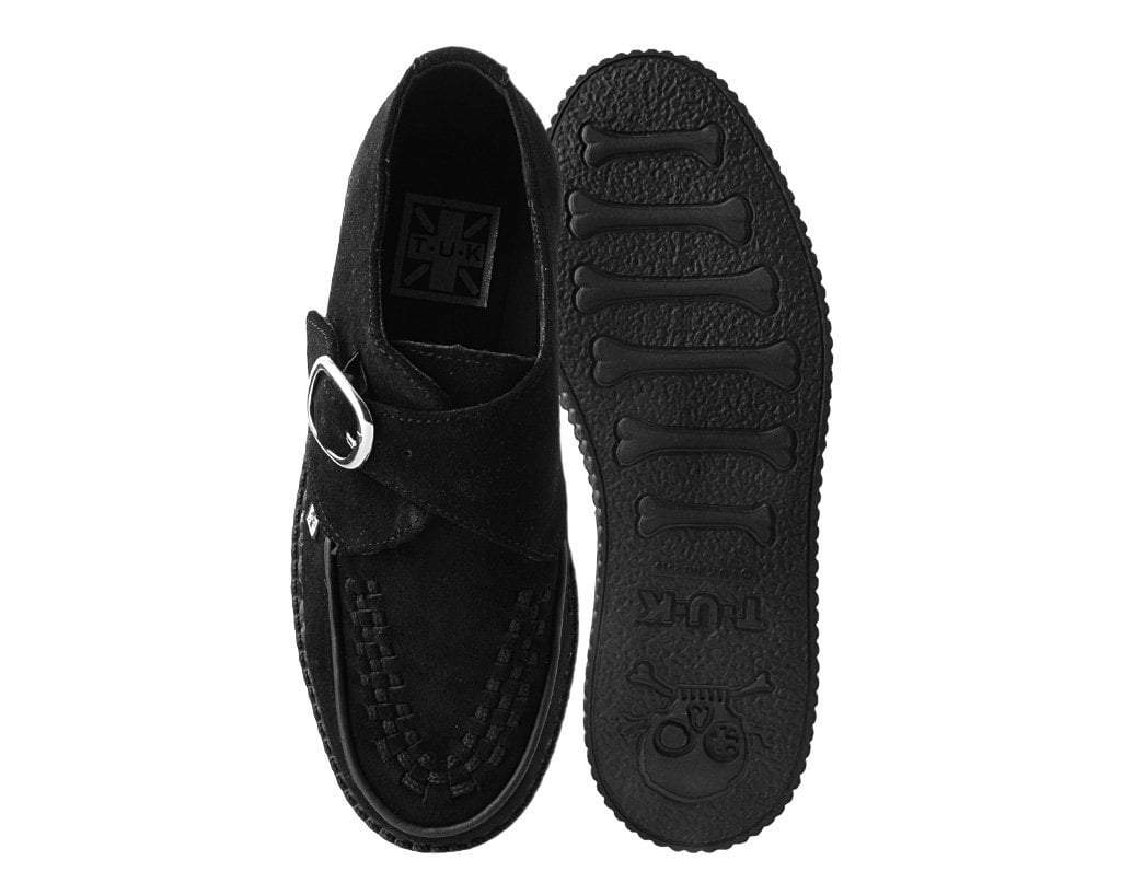 Black Cow Suede Monk Buckle Viva II Creeper