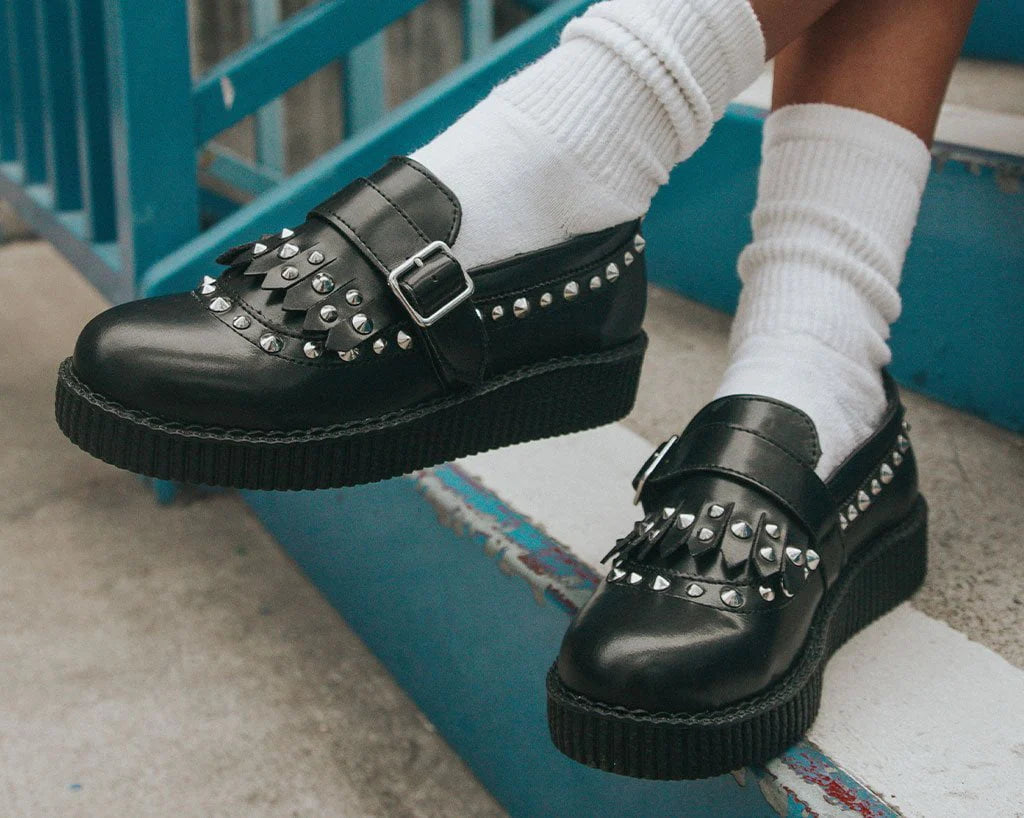 Black Studded Loafer T.U.K. Footwear Outlet