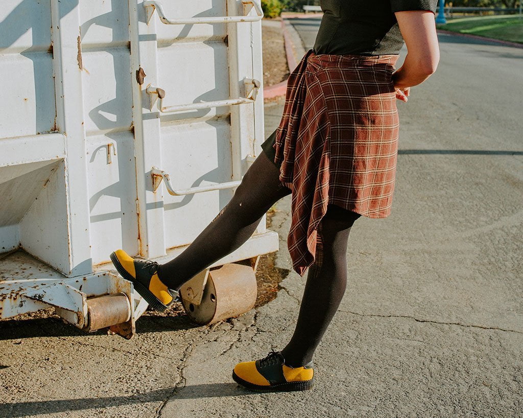 Black TUKskin™ & Mustard Suede Saddle Oxford