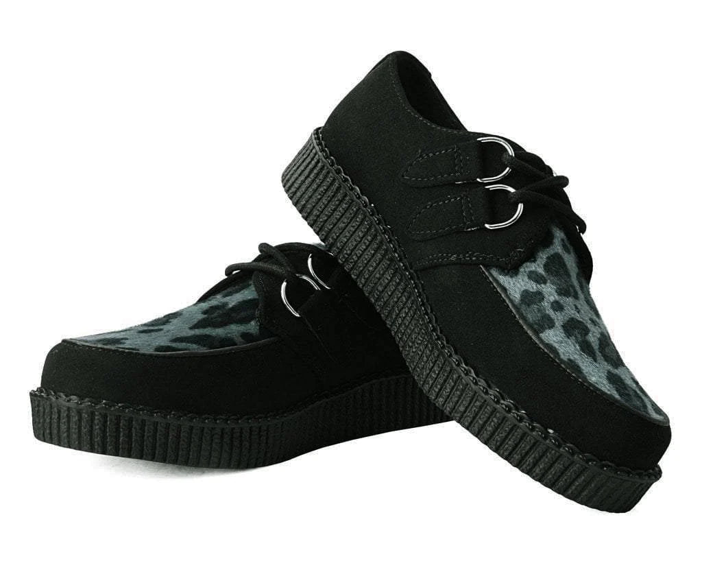 Black & Grey Leopard D-Ring Creeper