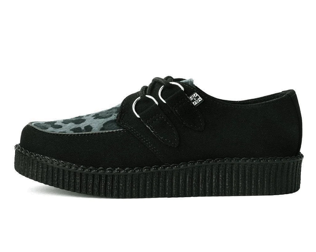 Black & Grey Leopard D-Ring Creeper