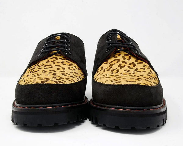 Black Suede Leopard T.U.K. RED Creeper