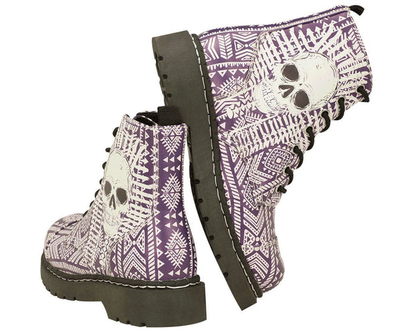 Aztec Skull Boots - T.U.K.