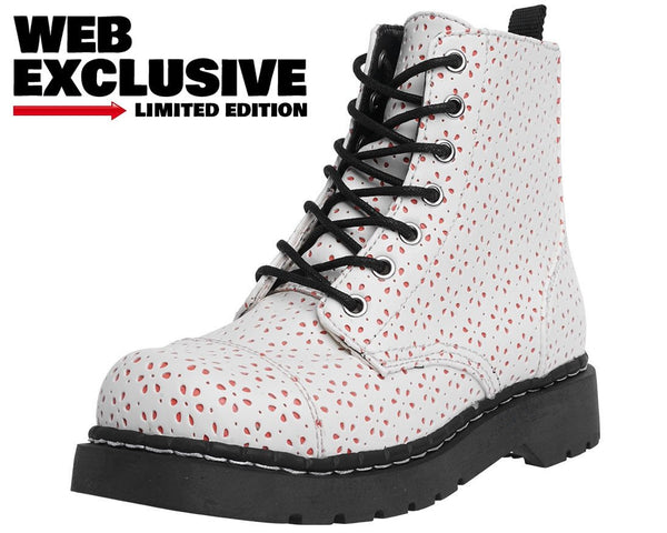 White Flower Perforated Boots