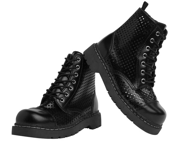 Black Perforated Boots - T.U.K.
