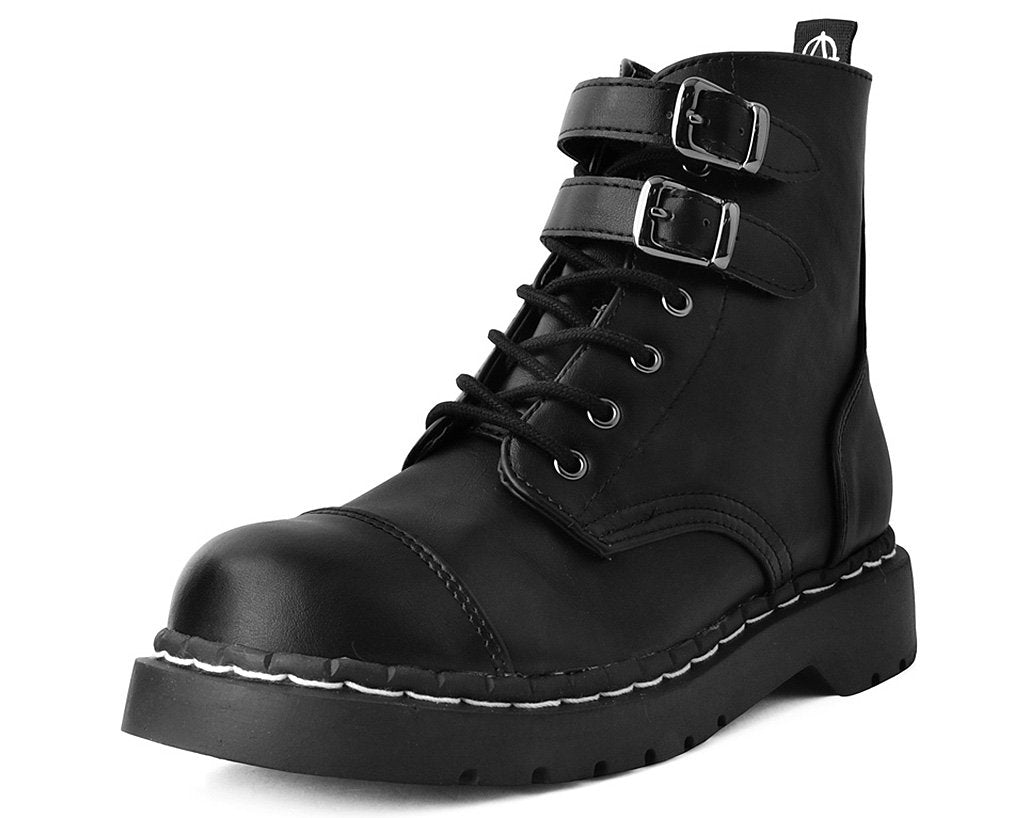 Black Skull Vegan Anarchic Combat Boots – T.U.K. Footwear Outlet