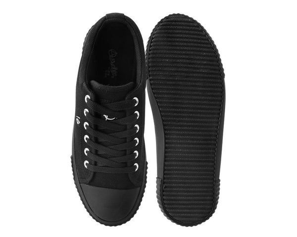 Anarchic Black Canvas Low Top Sneaker