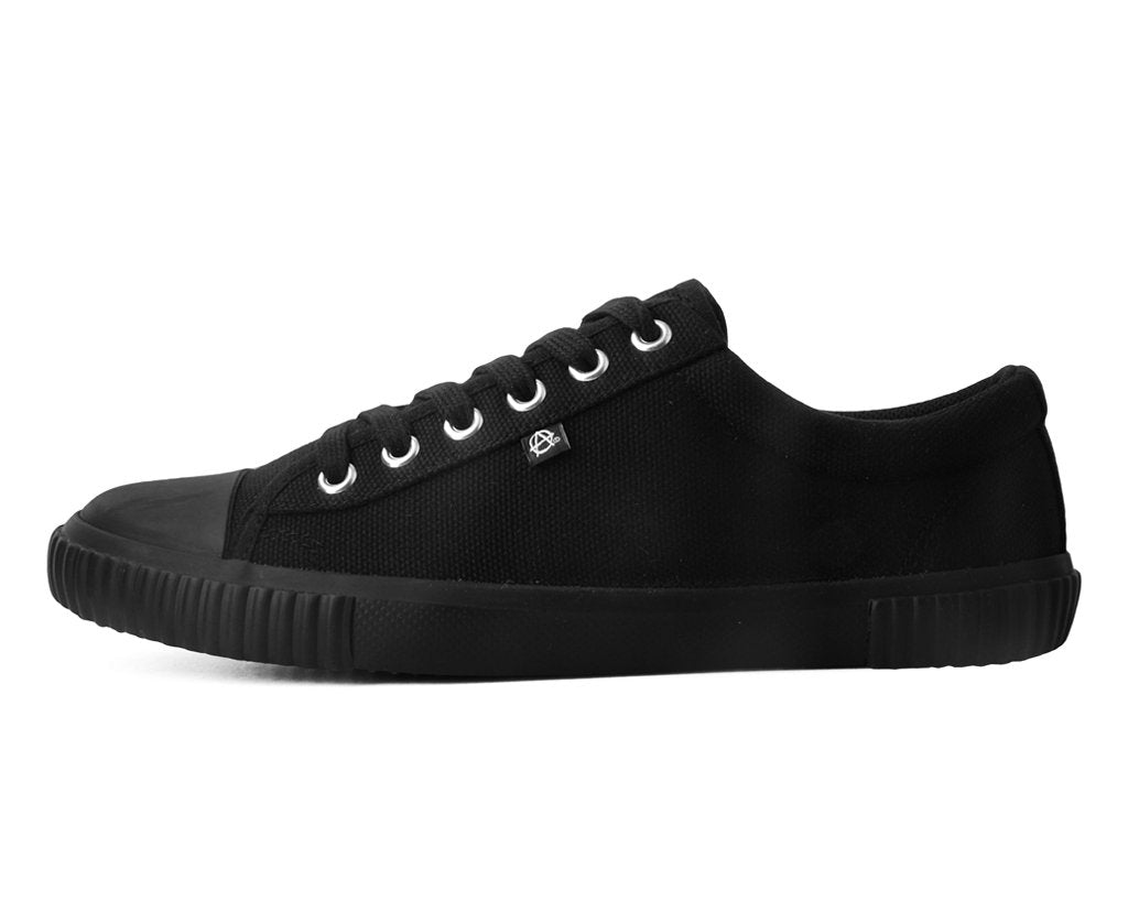 Anarchic Black Canvas Low Top Sneaker