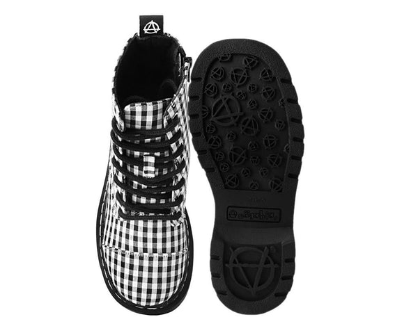 Black & White Gingham 7-Eye Anarchic Boot