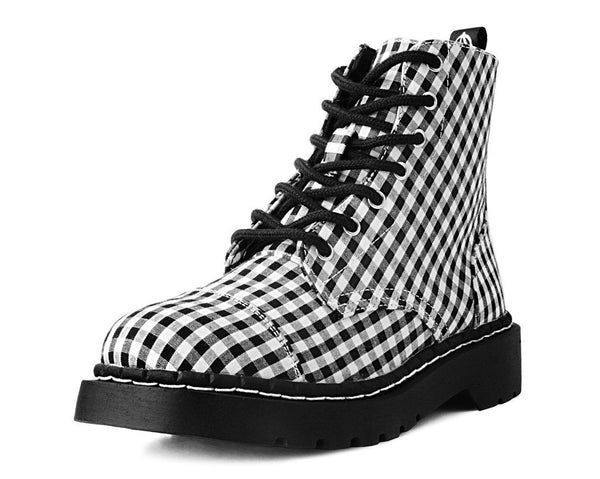 Black & White Gingham 7-Eye Anarchic Boot