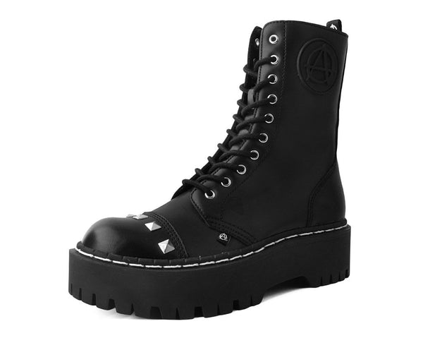Black 10-Eye Spiked Anarchic Dino Boot