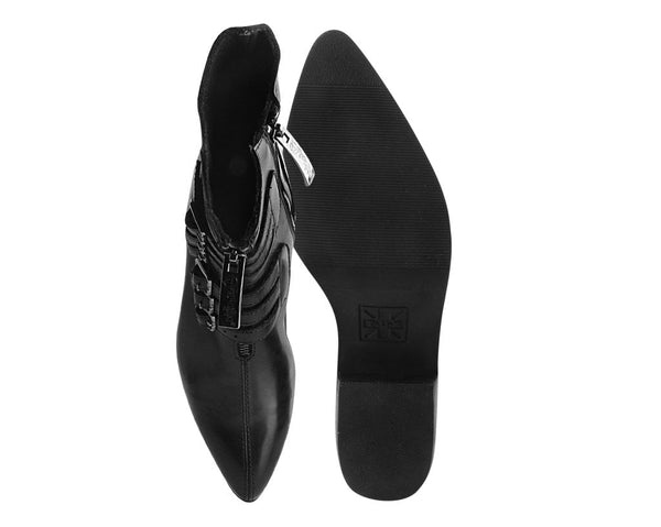 Black Victorian Anarachic 6-Buckle Pointed Boot