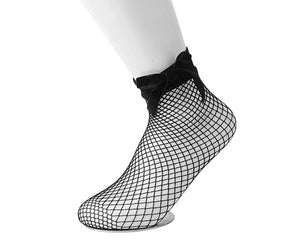 Black Fishnet & Bow Women’s Sock 