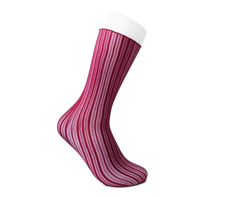 Red Lettuce Trim Lace Sock