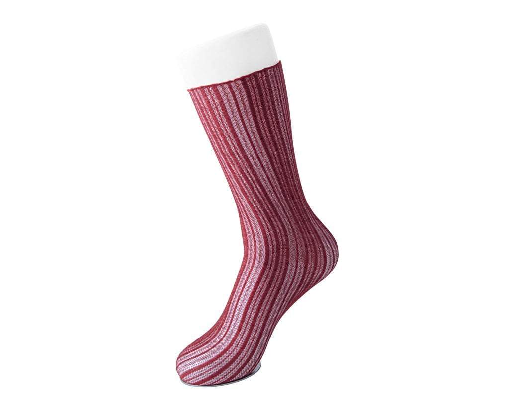 Red Lettuce Trim Lace Sock