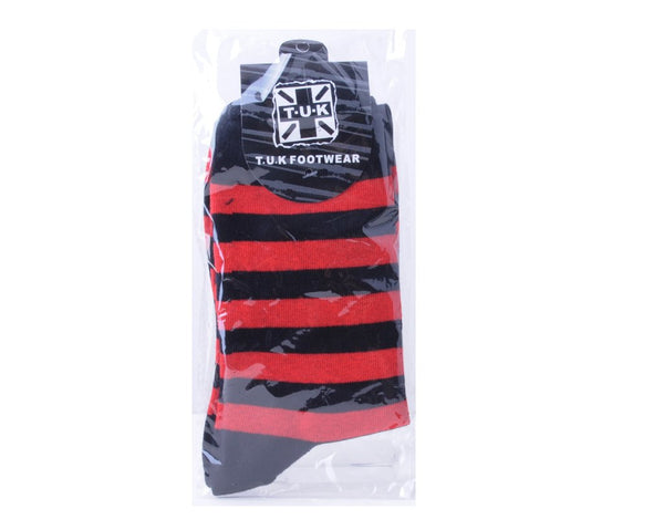Red & Black Stripe T.U.K Women's Sock