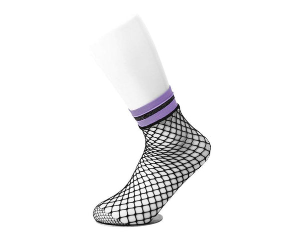 Multi-color Band Fishnet 5-Pk Sock