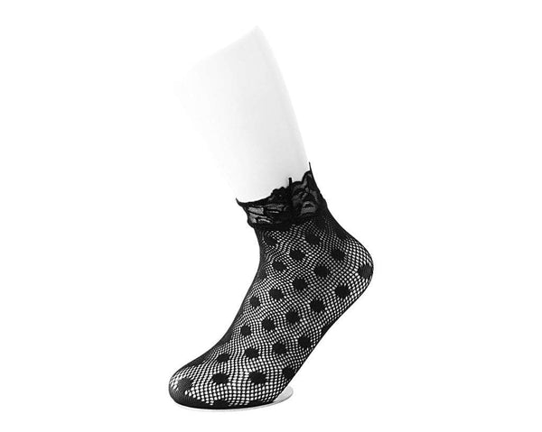 Black Assorted Fishnet 5-Pk Sock