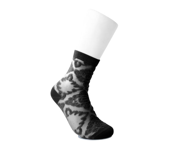 Black Mid-Calf Mesh Sock