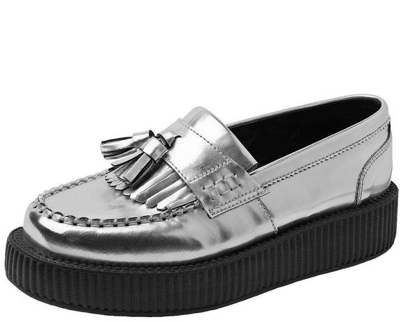 Metallic Silver Loafer