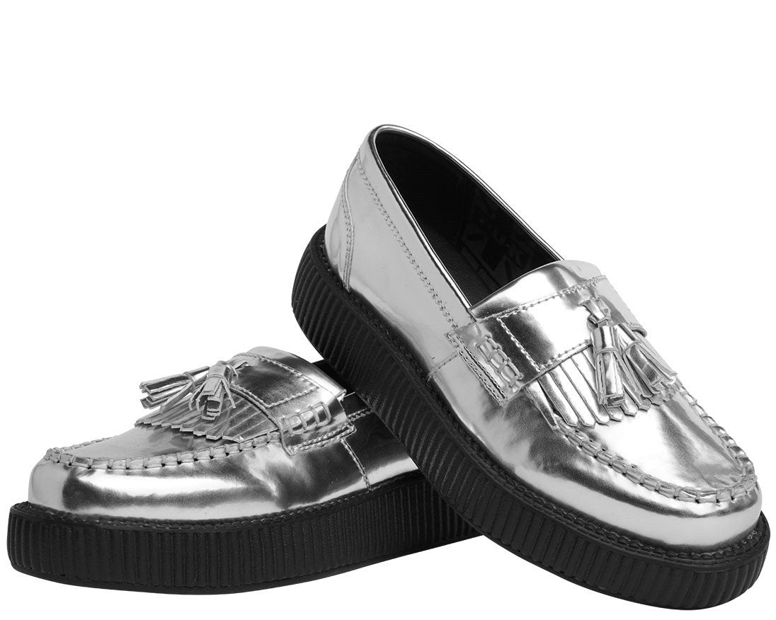 Metallic Silver Loafer - T.U.K.