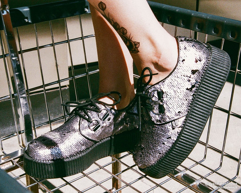 Gunmetal Two-Way Sequin Viva Mondo Creeper