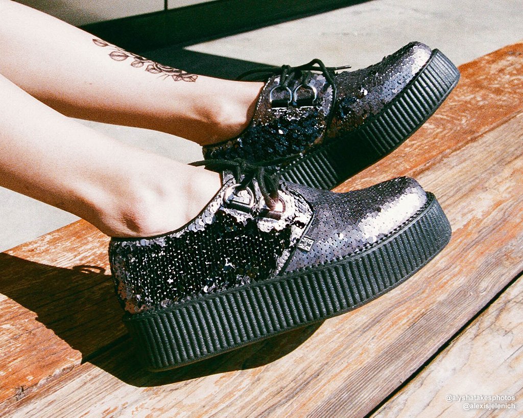 Gunmetal Two-Way Sequin Viva Mondo Creeper