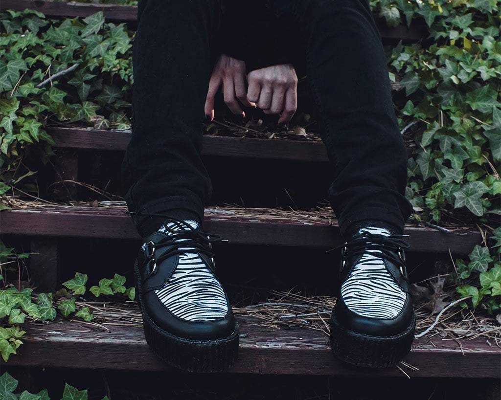 Tuk Shoes Outfit Styling Creepers Black White Zebra Viva Mondo