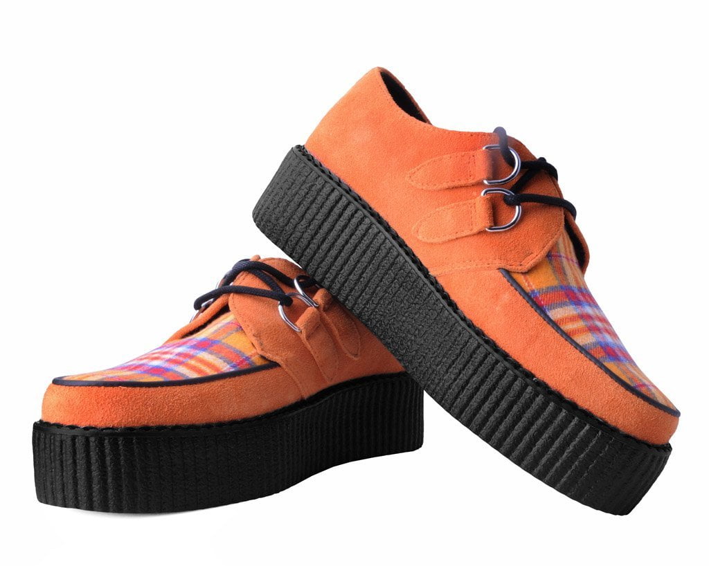 Orange Suede & Orange Plaid D-Ring Mondo Creeper