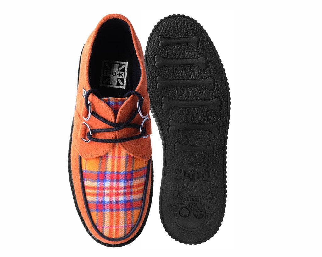 Orange Suede & Orange Plaid D-Ring Mondo Creeper