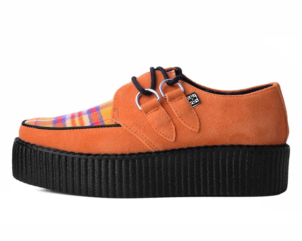 Orange Suede & Orange Plaid D-Ring Mondo Creeper