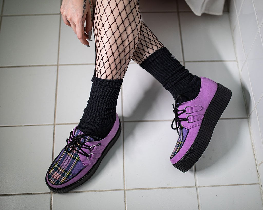 Lavendar Suede & Tartan Creeper